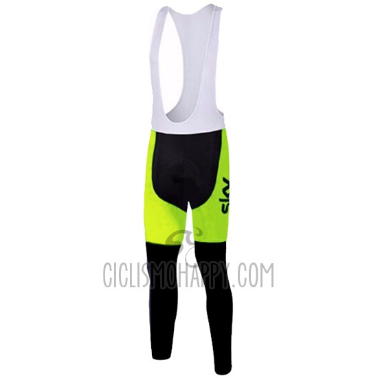 Sky Cycling Jersey Bib Tight 2016 Long Sleeve Green